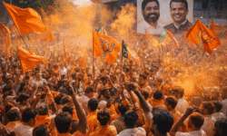 Rajneetiguru.com - महायुति का वर्चस्व ठाणे, कल्याण-डोंबिवली और उल्हासनगर में बनेंगे भगवा महापौर - AI Generated Image