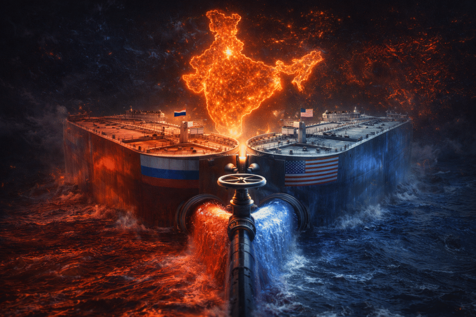 RajneetiGuru.com - व्यापारिक समझौता या देश का सौदा राहुल गांधी ने 'अमेरिकी दबाव' को लेकर मोदी पर साधा निशाना -AI Generated Image