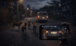 RajneetiGuru.com - अगरतला में सड़क के कुत्ते गायब, अवैध तस्करी का संदेह - AI Generated Image