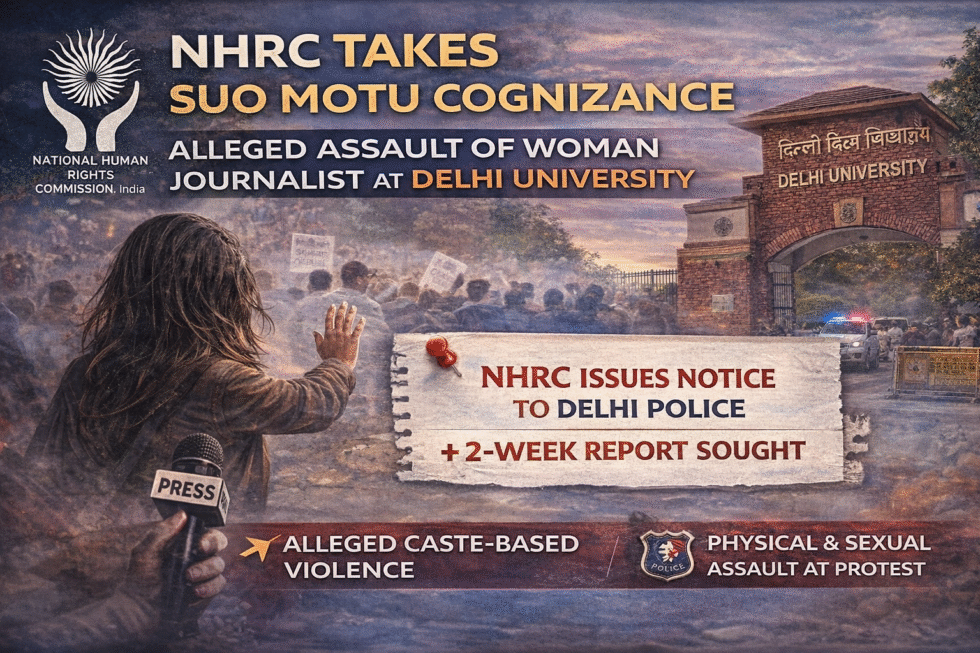 RajneetiGuru.com - डीयू पत्रकार पर हमले पर मानवाधिकार आयोग सख्त - AI Generated Image