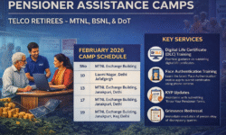 RajneetiGuru.com - दिल्ली-एनसीआर में दूरसंचार पेंशनभोगियों के लिए सुविधा शिविर - AI Generated Image