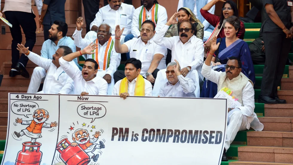 rajneetiguru.com - पश्चिम एशिया युद्ध और ईंधन संकट पर संसद में बहस। Image Credit – The Indian Express