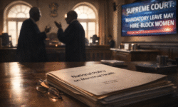 RajneetiGuru.com - अनिवार्य मासिक धर्म अवकाश पर सुप्रीम कोर्ट की रोक - AI Generated Image