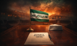 RajneetiGuru.com - जदयू बैठक में बड़ा फैसला, शराबबंदी पर बयान - AI Generated Image